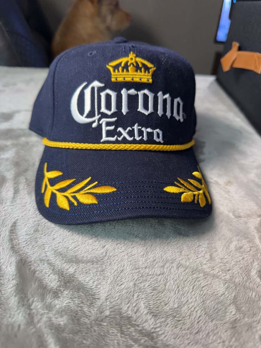 Corona Extra Navy Blue Embroidered Rope Snapback Hat